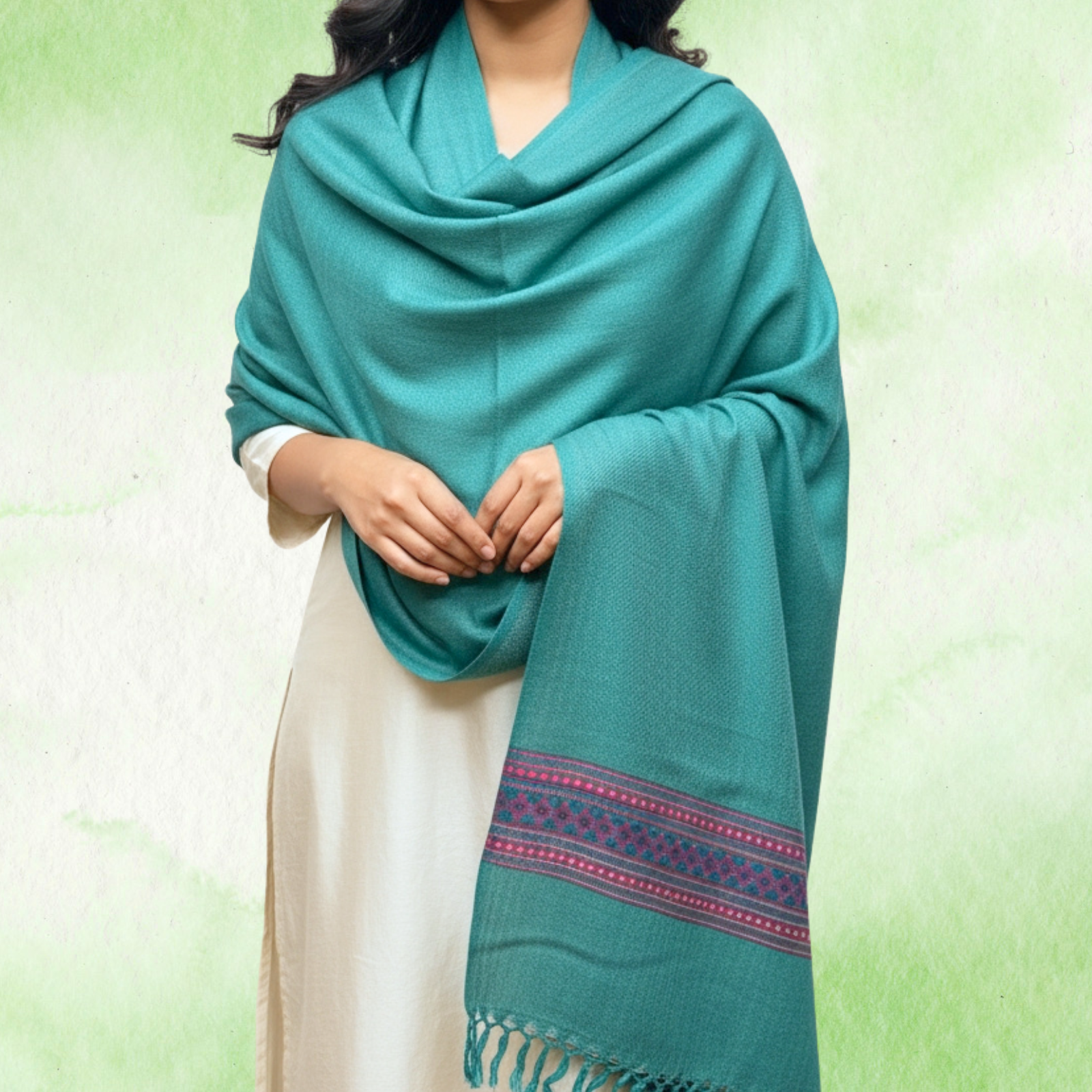 Chasham Design Handloom Wool Shawl/Stole